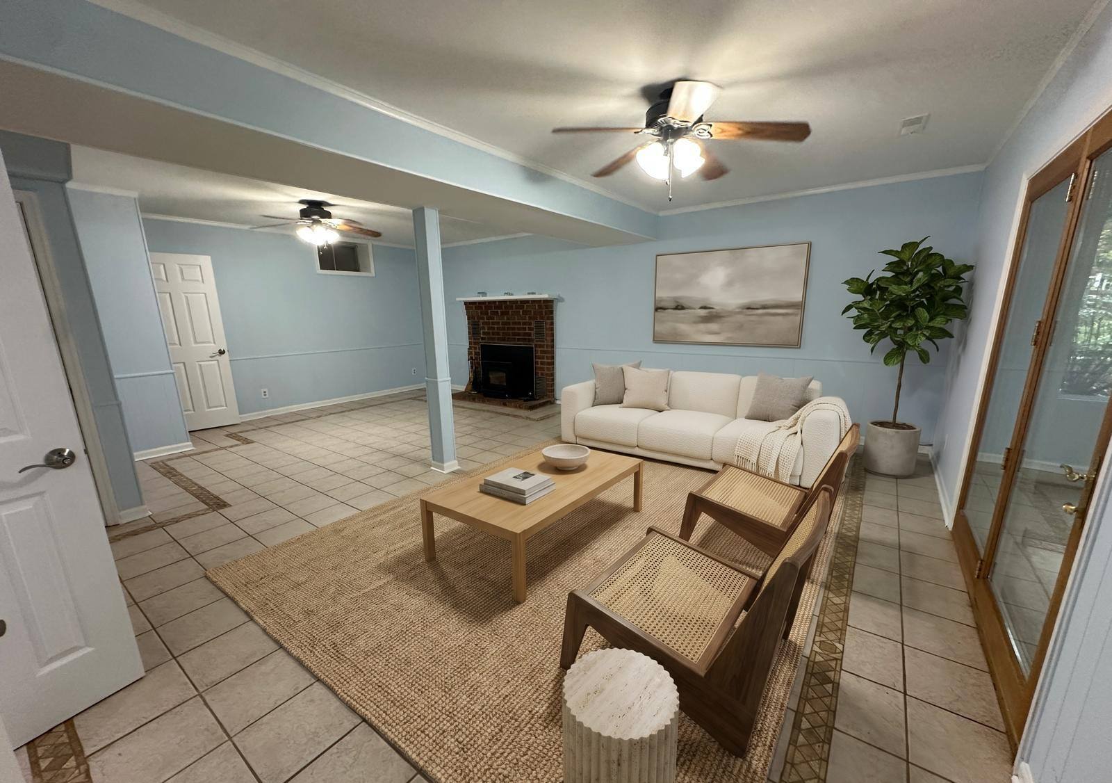 Rec room in Stafford, VA, virtually staged